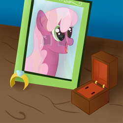 Size: 1250x1250 | Tagged: safe, artist:nightofaccordionsax, derpibooru import, big macintosh, cheerilee, earth pony, pony, cheerimac, crying, male, photo, picture frame, ring, shipping, stallion, straight