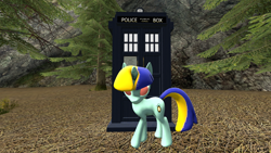 Size: 1920x1080 | Tagged: safe, artist:php74, derpibooru import, oc, oc only, oc:ananta, 3d, discord whooves, doctor who, gmod, tardis