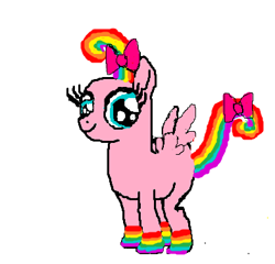 Size: 393x377 | Tagged: artist needed, safe, derpibooru import, oc, oc only, pegasus, pony, bow, filly, ms paint, solo, wat