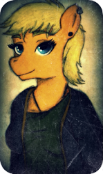 Size: 445x745 | Tagged: safe, artist:dunnowhattowrite, derpibooru import, oc, oc only, anthro, anthro oc, bust, hipster, little rouge, portrait, solo, szelma