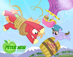 Size: 1000x772 | Tagged: safe, artist:pixelkitties, derpibooru import, big macintosh, earth pony, pony, balloon, cider, male, peter new, pixelkitties' brilliant autograph media artwork, stallion, trotcon