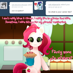 Size: 1280x1280 | Tagged: safe, artist:starshinebeast, derpibooru import, oc, oc only, pony, bipedal, kitchen, pie, solo, starberry tart, tumblr