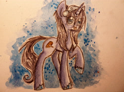 Size: 4229x3145 | Tagged: safe, artist:smartmeggie, oc, oc only, oc:sapphire, pony, unicorn, absurd resolution, solo, traditional art