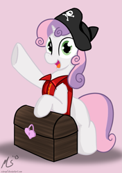 Size: 703x1000 | Tagged: safe, artist:ciscoql, derpibooru import, sweetie belle, pirate, solo