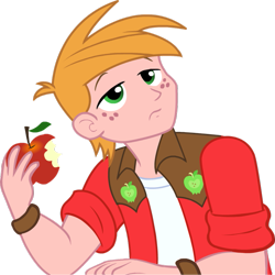 Size: 893x894 | Tagged: safe, artist:thewolfssky, derpibooru import, big macintosh, equestria girls, equestria girls (movie), apple, simple background, solo, transparent background, vector