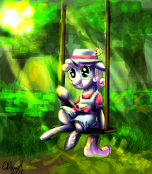 Size: 1518x1743 | Tagged: safe, artist:duh-veed, derpibooru import, sweetie belle, solo, swing