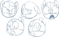 Size: 703x439 | Tagged: safe, artist:lazy, pony, expressions, mane, sketch