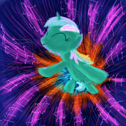 Size: 1000x1000 | Tagged: safe, artist:randomdash, lyra heartstrings, pony, unicorn, abstract background, eyes closed, female, mare, smiling, solo, time warp