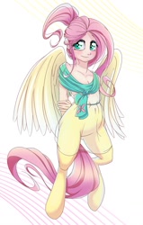 Size: 1000x1577 | Tagged: safe, artist:stoic5, derpibooru import, oc, oc only, oc:ivy, satyr, belly button, female, offspring, parent:fluttershy, solo, winged satyr