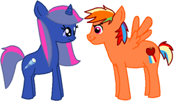 Size: 590x343 | Tagged: safe, artist:tuffpuppyfan93, oc, oc only, duo, simple background, white background