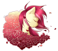 Size: 1250x1091 | Tagged: safe, artist:secret-pony, derpibooru import, roseluck, rose, rose petals, solo