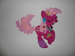 Size: 4320x3240 | Tagged: safe, artist:paperfox92131, cheerilee, 80s, 80s cheerilee, absurd resolution, braces, embroidery