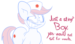 Size: 1280x760 | Tagged: safe, artist:extradan, derpibooru import, nurse redheart, earth pony, pony, female, mare, pink mane, solo, white coat