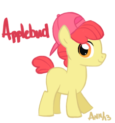 Size: 403x431 | Tagged: safe, artist:theraspberryfox, derpibooru import, apple bloom, rule 63, solo