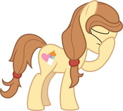 Size: 6595x6000 | Tagged: safe, artist:mactavish1996, derpibooru import, oc, oc only, oc:cream heart, earth pony, pony, absurd resolution, cutie mark, eyes closed, facehoof, female, hooves, mare, profile, simple background, solo, transparent background, vector