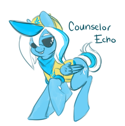 Size: 692x701 | Tagged: safe, artist:ask-echo-wonderbolt, derpibooru import, oc, oc only, oc:echo the wonderbolt, solo, sunglasses, wonderbolts, wonderbolts uniform