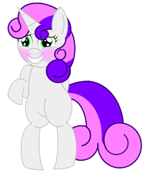 Size: 1151x1377 | Tagged: safe, artist:zparitythemajestic, derpibooru import, sweetie belle, pony, bipedal, blushing, simple background, solo, transparent background, vector