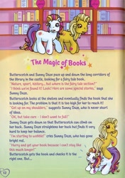 Size: 500x712 | Tagged: safe, derpibooru import, butterscotch (g3), sunny daze (g3), g3, book, comic, official, sparkle world, text, the magic of books