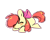 Size: 1000x800 | Tagged: safe, artist:seaoria, derpibooru import, apple bloom, earth pony, pony, eyes closed, female, filly, outline, prone, simple background, smiling, solo, transparent background