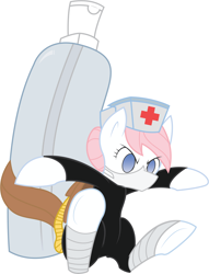 Size: 2382x3120 | Tagged: safe, artist:ligerstorm, derpibooru import, nurse redheart, costume, ninja, simple background, skullgirls, solo, valentine (skullgirls), vector, white background