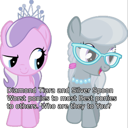 Size: 1200x1200 | Tagged: safe, derpibooru import, diamond tiara, silver spoon, earth pony, pony, female, filly