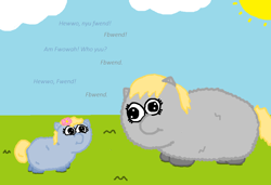 Size: 980x672 | Tagged: safe, fluffy pony, fbwend, fluffy pony foal, fluffy pony original art, fluffyderpy