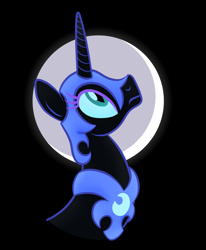 Size: 5614x6829 | Tagged: safe, artist:drawponies, derpibooru import, nightmare moon, absurd resolution, bust, frown, looking up, portrait, solo, wide eyes