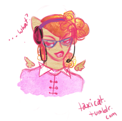 Size: 541x537 | Tagged: safe, artist:taxicat, lucy packard, 30 minute art challenge, eared humanization, glasses, headset, humanized, winged humanization