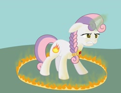 Size: 3000x2316 | Tagged: safe, artist:birdco, derpibooru import, sweetie belle, combustible lemon, fire, magic, pyro belle, pyrokinesis, pyromancy, ring of fire, solo