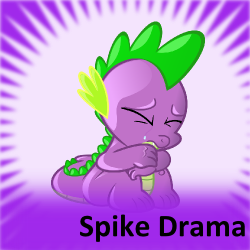 Size: 250x250 | Tagged: safe, spike, dragon, drama, male, spike drama, spoilered image joke