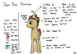 Size: 1376x970 | Tagged: safe, artist:ratchieftain, oc, oc only, oc:treebark, deer pony, original species, concept, do or deer, solo