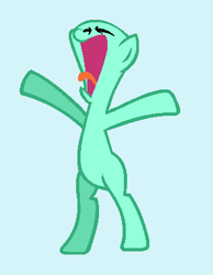 Size: 325x418 | Tagged: safe, artist:batmanbrony, derpibooru import, pony, base, bipedal, eyes closed, mouth, open mouth, screaming, solo, standing, tongue out, yelling