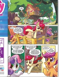 Size: 715x931 | Tagged: safe, derpibooru import, idw, apple bloom, scootaloo, sweetie belle, spoiler:comic, cutie mark crusaders, idw advertisement, preview