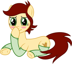 Size: 3400x3039 | Tagged: safe, artist:vaderpl, derpibooru import, oc, oc only, oc:canni soda, blushing, clothes, simple background, socks, solo, transparent background, underhoof