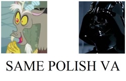 Size: 574x372 | Tagged: safe, discord, darth vader, exploitable meme, grzegorz pawlak, poland, polish, same voice actor, star wars