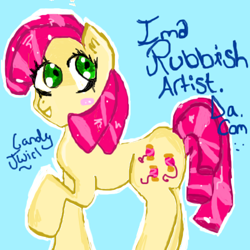 Size: 500x500 | Tagged: safe, artist:imarubbishartist, derpibooru import, candy twirl, pony, 30 minute art challenge, mane