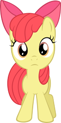 Size: 2502x5000 | Tagged: safe, artist:artpwny, apple bloom, adorabloom, cute, perplexed, simple background, solo, transparent background, vector