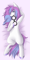 Size: 1500x3000 | Tagged: safe, artist:ponyboogers, derpibooru import, oc, oc only, pony, featureless crotch, male, on back, solo, stallion, sultry pose