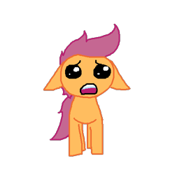 Size: 500x500 | Tagged: safe, artist:the weaver, artist:zarkith, derpibooru import, edit, scootaloo, colored, parody, solo, style emulation, the binding of isaac