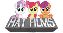 Size: 1280x674 | Tagged: safe, apple bloom, scootaloo, sweetie belle, crossover, cutie mark crusaders, hat films