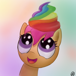 Size: 800x800 | Tagged: safe, artist:inivonwini, derpibooru import, scootaloo, cute, cutealoo, solo