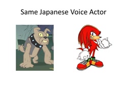 Size: 960x720 | Tagged: safe, derpibooru import, spot, diamond dog, crossover, exploitable meme, japanese, knuckles the echidna, meme, nobutoshi canna, same voice actor, sonic the hedgehog (series)