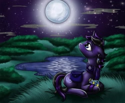 Size: 1959x1615 | Tagged: safe, artist:madelonetjj, derpibooru import, oc, oc only, oc:waning crescent, pony, unicorn, clothes, earring, female, moon, scarf