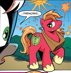 Size: 494x507 | Tagged: safe, artist:andypriceart, derpibooru import, idw, big macintosh, fleetfoot, earth pony, pony, spoiler:comic, spoiler:comic09, fleetmac, male, shipping, stallion, straight