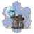 Size: 500x500 | Tagged: safe, artist:pippy, derpibooru import, oc, oc only, oc:wintermute, earth pony, pony, fallout equestria, armor, battle saddle, cutie mark background, energy weapon, fanfic, fanfic art, female, gritted teeth, grumpy, gun, hooves, magical energy weapon, mare, power armor, rifle, scowl, simple background, solo, steel ranger, transparent background, weapon