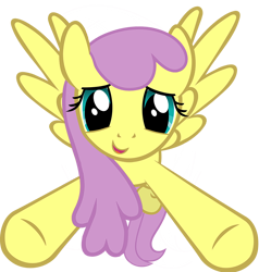 Size: 720x755 | Tagged: safe, artist:dafrenchbrony, parasol, pegasus, pony, female, flying, incoming hug, looking at you, mare, open mouth, simple background, solo, spread wings, transparent background, underhoof, vector, wings