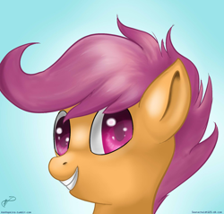 Size: 1500x1430 | Tagged: safe, artist:krucification, derpibooru import, scootaloo, bust, portrait, solo