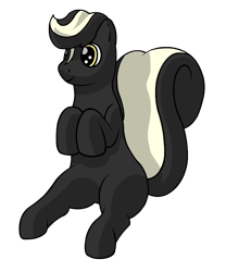 Size: 665x800 | Tagged: safe, artist:jovialpony, derpibooru import, oc, oc only, oc:jovial, original species, skunk, skunk pony, solo