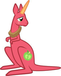 Size: 1692x2117 | Tagged: safe, derpibooru import, big macintosh, kangaroo, forced meme, kangaroonicorn, meme, solo, species swap, wat