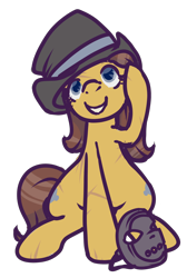 Size: 900x1342 | Tagged: safe, artist:inlucidreverie, derpibooru import, oc, oc only, earth pony, pony, fallout equestria, hat, mask, simple background, solo, transparent background